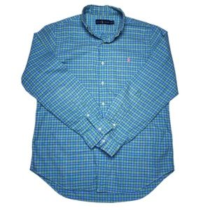 Blue * Plaid Polo Ralph Lauren Classic Fit Long Sleeve Shirt - Sz M